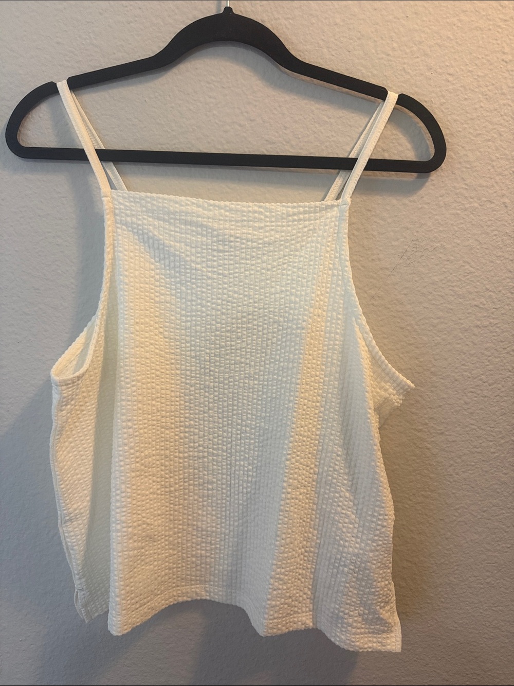 Madewell Cream Textured Square-Neck Tank
